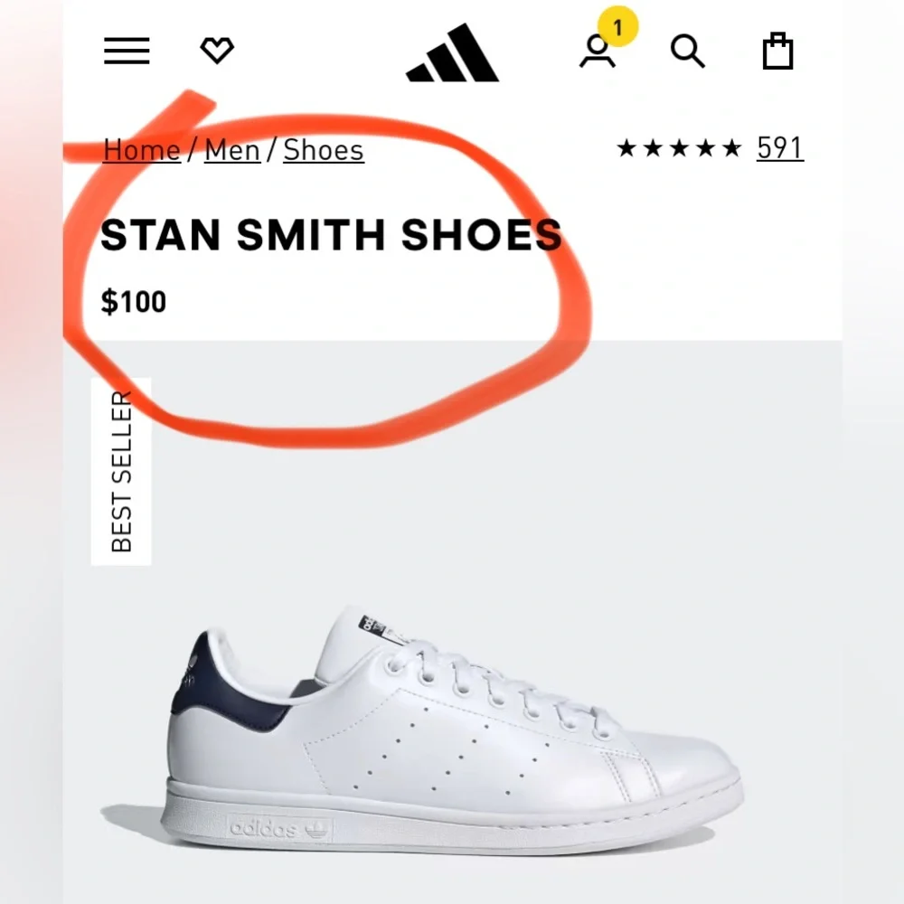 NWT ADIDAS ORIGINALS STAN SMITH CASUAL SHOES |Size 6 - Picture 13 of 15